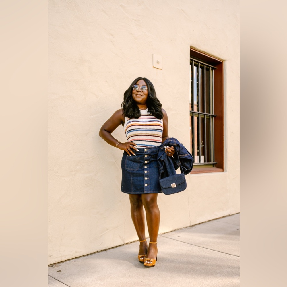 Loft Striped Multi Color Sweater Tank Top